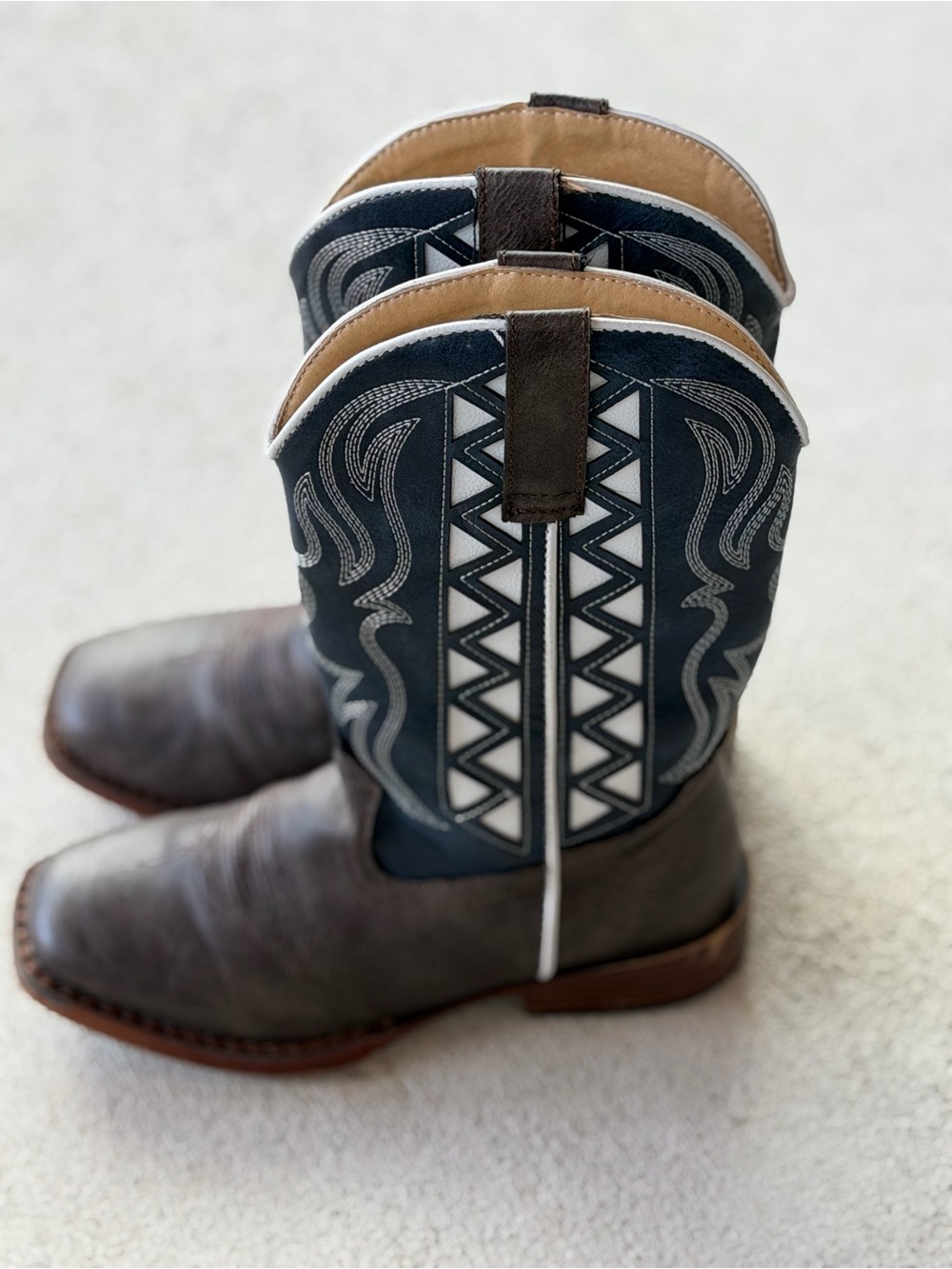 Roper Boys Brown and Navy Western Boots